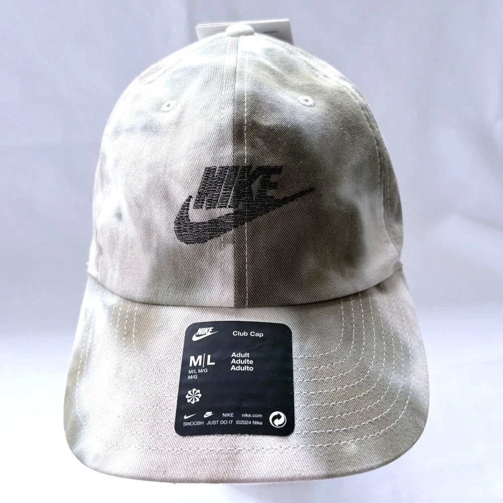 Nike Club Cap‎ Khaki Tie Dye Cloud Wash Futura Logo Adjustable Dad Hat